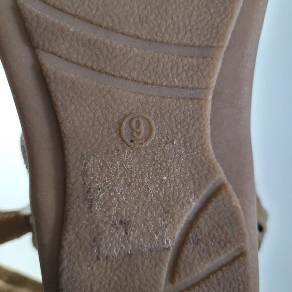 Cobbie Cuddlers Sandals Adjustable Strap Short Wedge Brown Suade Womens 9 - Picture 6 of 11